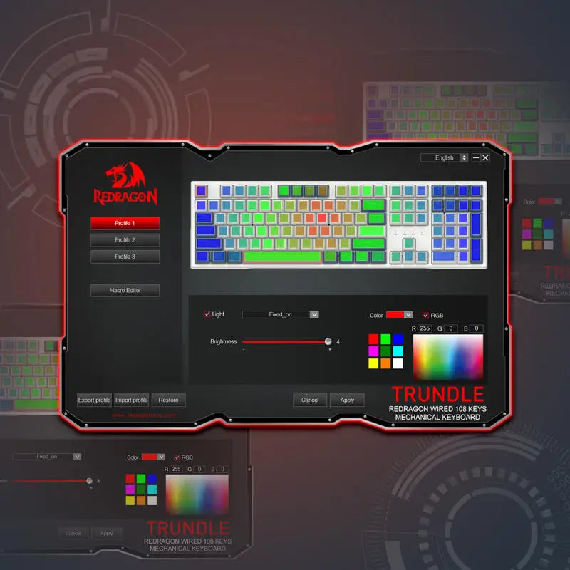 Redragon K668 RGB Mechanical Gaming Keyboard - Red Switches