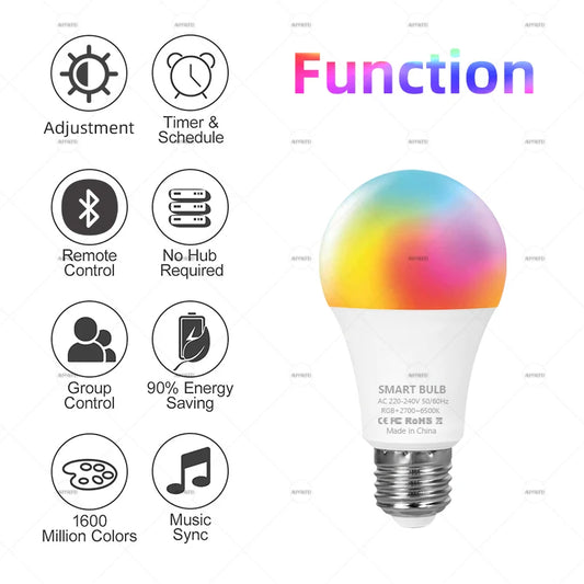 Bluetooth Smart LED Bulb – Colour Changing & Dimmable