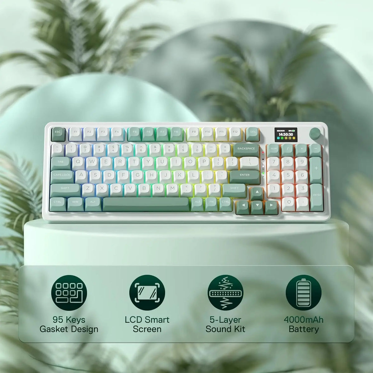 Redragon K719 Tri-Mode RGB Mechanical Keyboard with TFT Display