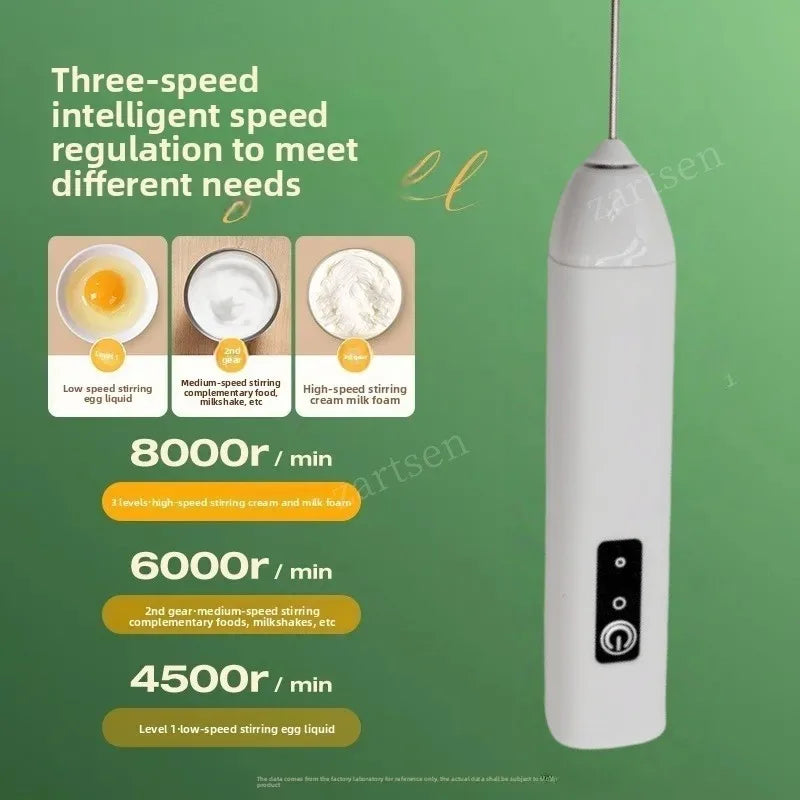 Rechargeable Handheld Milk Frother – USB-C Coffee Whisk