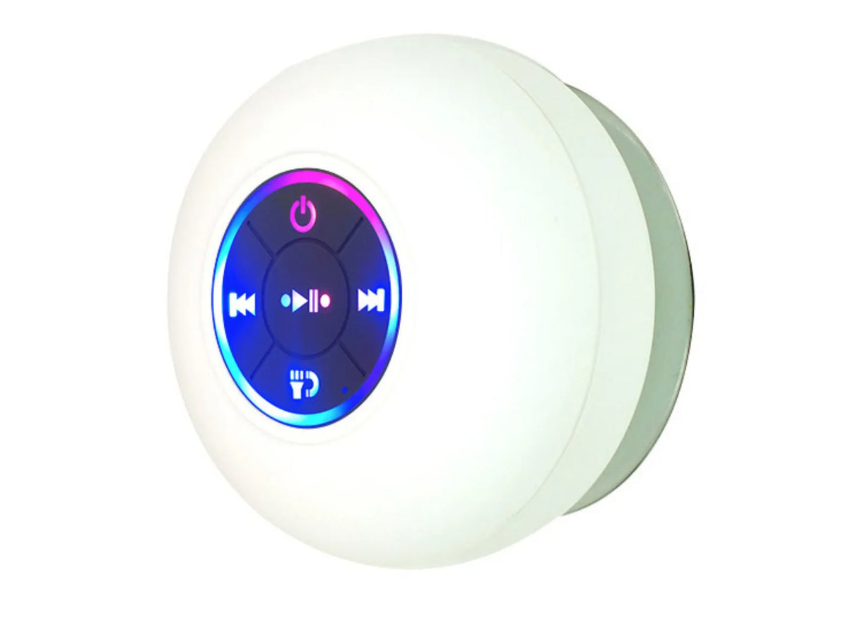 Portable Bluetooth Speaker with Suction Cup & LED Lights