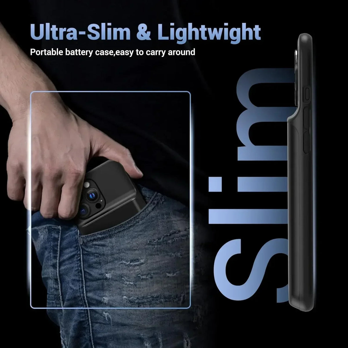 10000mah Rechargeable iPhone Battery Case with LED Power Indicators