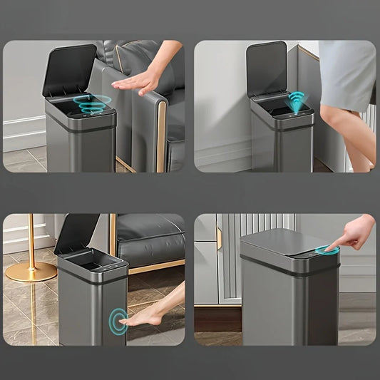 12L Touchless Sensor Bin with Lid – Black