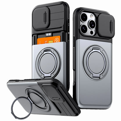 iPhone Case with Card Slot, Stand & Sliding Camera Cover