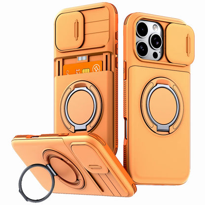iPhone Case with Card Slot, Stand & Sliding Camera Cover