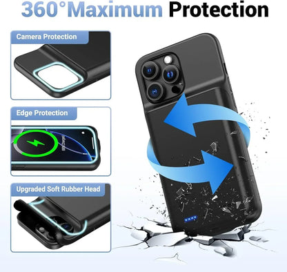 10000mah Rechargeable iPhone Battery Case with LED Power Indicators