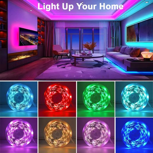 RGB LED Strip Lights with Music Sync, App & Remote Control