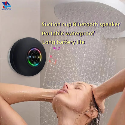Portable Bluetooth Speaker with Suction Cup & LED Lights