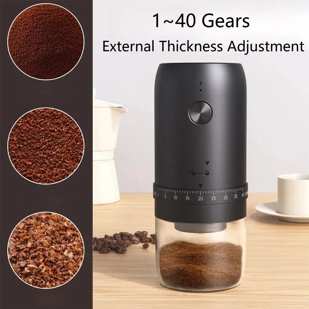 Portable Rechargeable Coffee Grinder – 40 Grind Settings