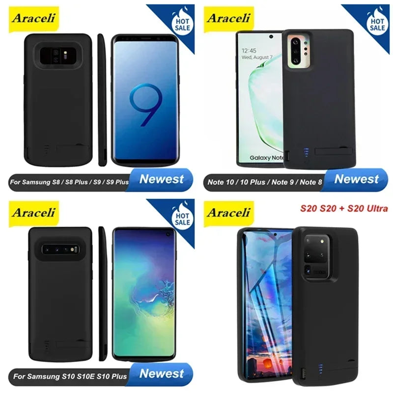 10000Mah New Travel Battery Charger Case For Samsung Galaxy S24 S25 Ultra S22 S10 S10e Note 8 9 10 20 S20 Plus S21 FE Power Bank