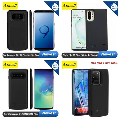 10000Mah New Travel Battery Charger Case For Samsung Galaxy S24 S25 Ultra S22 S10 S10e Note 8 9 10 20 S20 Plus S21 FE Power Bank