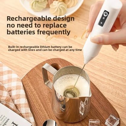 Rechargeable Handheld Milk Frother – USB-C Coffee Whisk