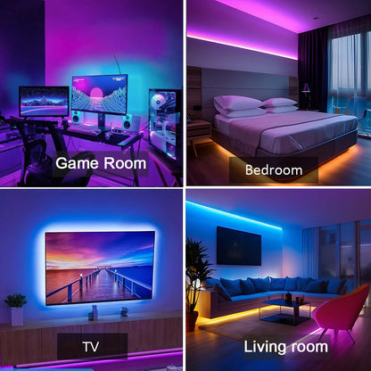 RGB LED Strip Lights with Music Sync, App & Remote Control