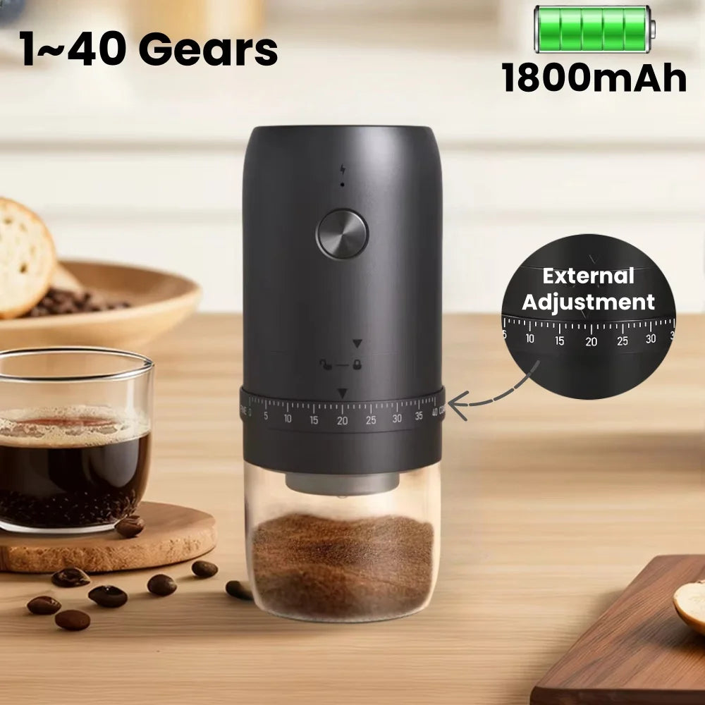 Portable Rechargeable Coffee Grinder – 40 Grind Settings