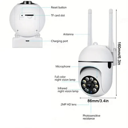 A7 WiFi Home Security Camera with Night Vision & Two-Way Audio