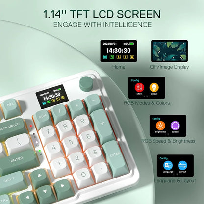 Redragon K719 Tri-Mode RGB Mechanical Keyboard with TFT Display