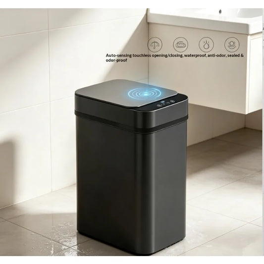 12L Touchless Sensor Bin with Lid – Black