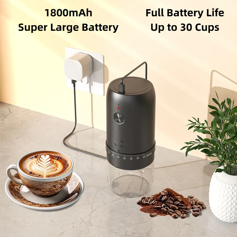 Portable Rechargeable Coffee Grinder – 40 Grind Settings