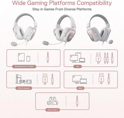 Redragon H510 Zeus White Wired Gaming Headsets