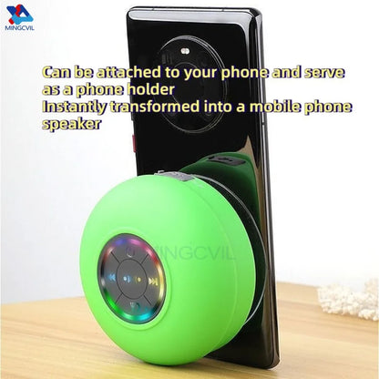 Portable Bluetooth Speaker with Suction Cup & LED Lights