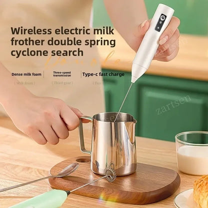 Rechargeable Handheld Milk Frother – USB-C Coffee Whisk